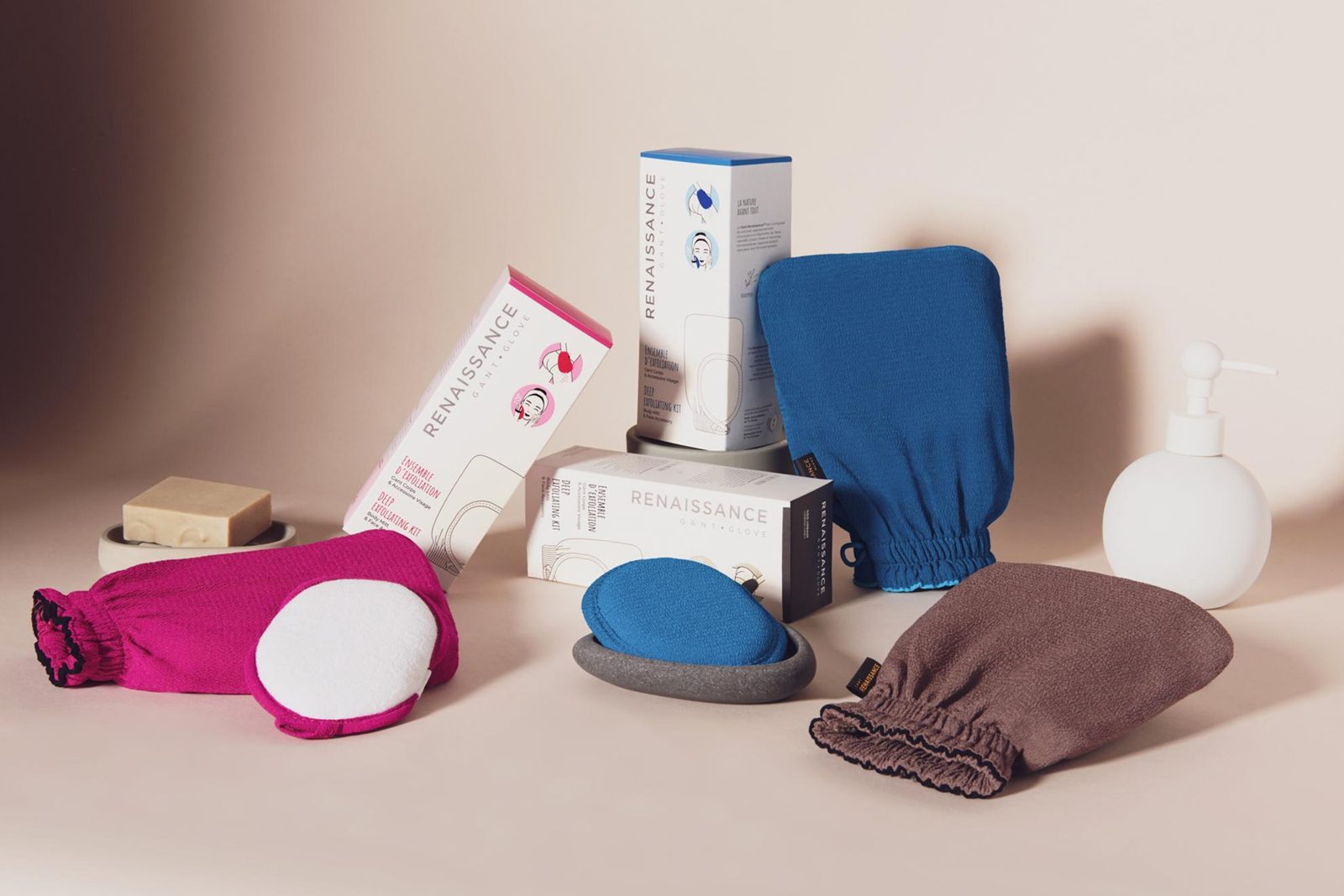 Gant Renaissance – Ensemble d’exfoliation corps et visage